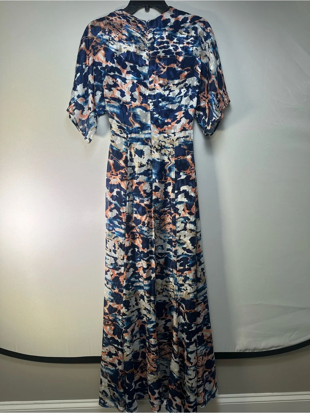 Hutch‎ Blue Floral Tie-Front Maxi Dress with Cutout